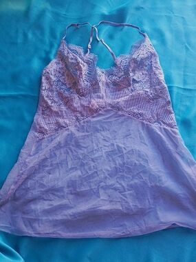 Victoria's Secret Periwinkle Blue Lace Chemise